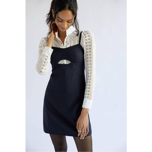 Anthropologie x Mare Mare Cut Out Shift Mini Dress Navy M NWT - Picture 4 of 7
